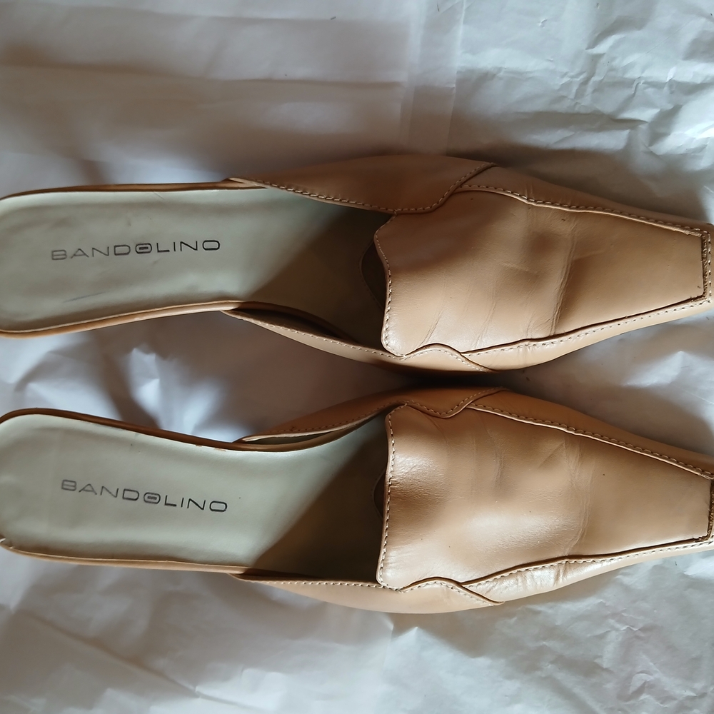 Bandolino Tan Mules Elegant Slip-On Shoes